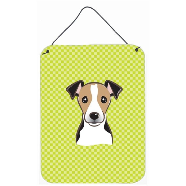 Micasa Checkerboard Lime Green Jack Russell Terrier Wall and Door Hanging Prints MI889274